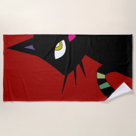 Kat-cartoon Strandlaken