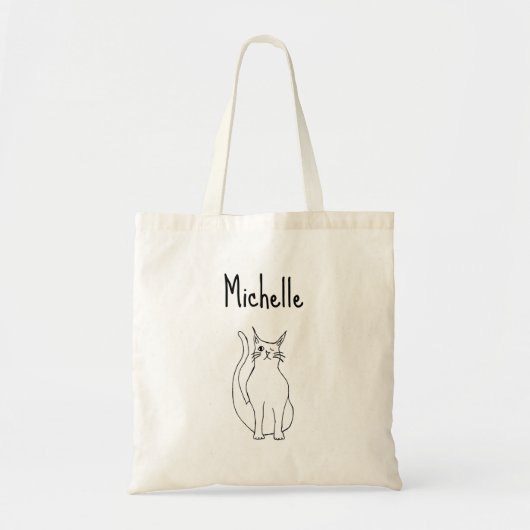 Kat Cartoon Winking Kat Leuk Meisje Tote Bag (Voorkant)