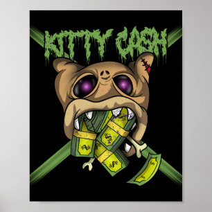 Kat Cash Money Cat Graffiti Poster