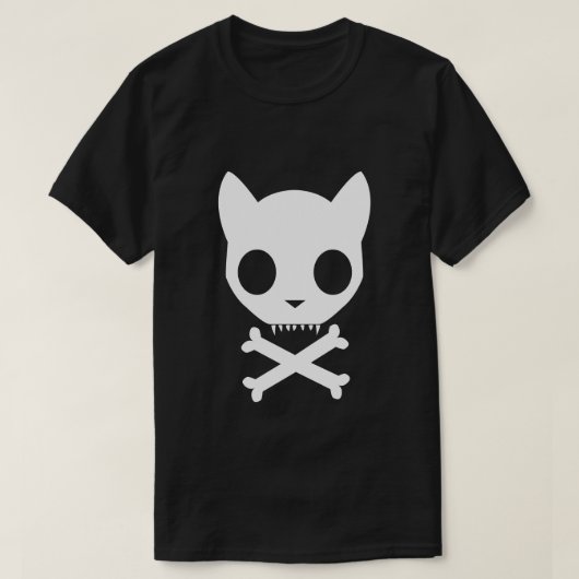 Kat Cat Skull en Crossbones T-shirt (Design voorkant)