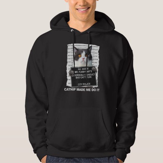 Kat Catnip liet me het doen Hoodie (Voorkant)