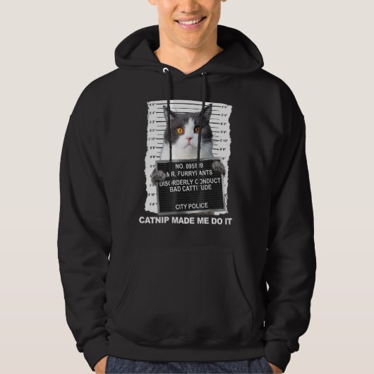 Kat Catnip liet me het doen Hoodie (Voorkant)