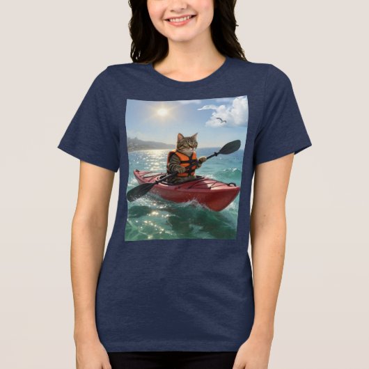 kat cayak Tri-Blend shirt (Voorkant)