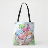 Kat champignonbroed tote bag (Voorkant)