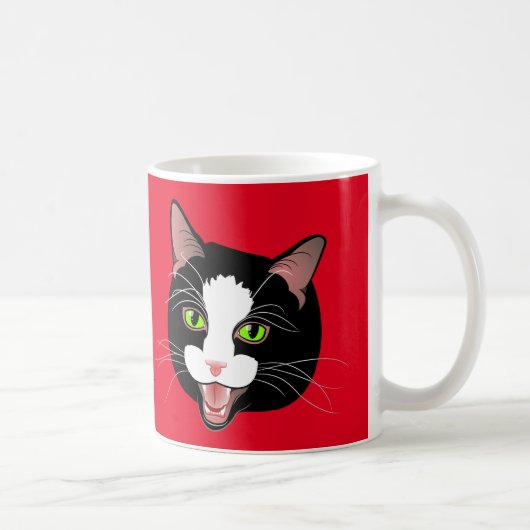 Kat Chat COFFEE MEOW! door BlissAndKittens Koffiemok (Rechts)