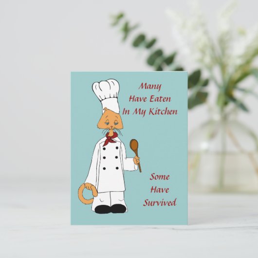 Kat Chef Briefkaart (Staand voorkant)