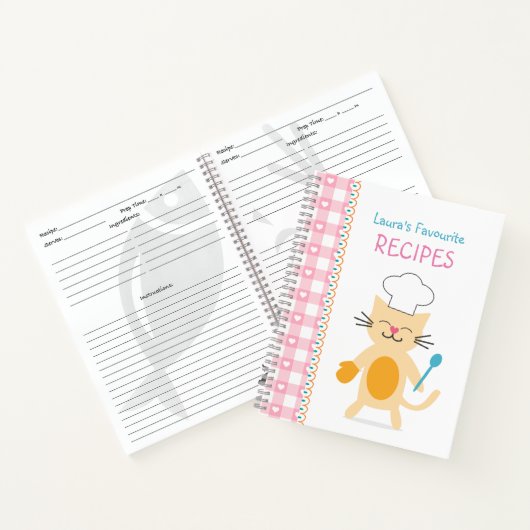 Kat Chef Kinder Recipe Journal Notitieboek (Binnen)