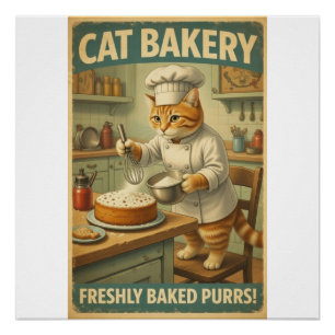 Kat Chef Poster Muurkunst