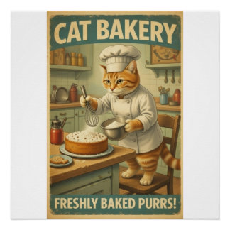 Kat Chef Poster Muurkunst