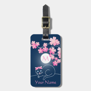  kat Cherry Blossom Moon Pink Sakura Blue Bagagelabel