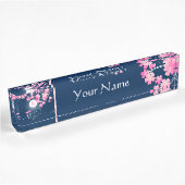 kat Cherry Blossom Moon Pink Sakura Blue Naambordje