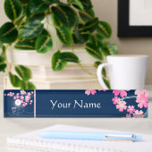 kat Cherry Blossom Moon Pink Sakura Blue Naambordje