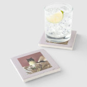 Kat chillax stenen onderzetter (Zijkant)