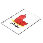 Kat-chup Grappige Rode Ketchup Kat Woordspeling  Notitieboek (Linkerzijde)