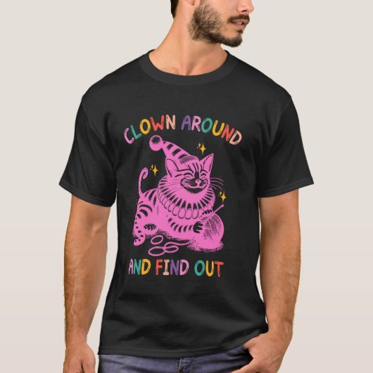 Kat Clown Rond En Ontdek T-shirt (Voorkant)