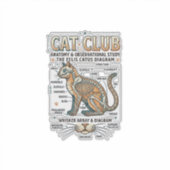 Kat Club Kat Anatomie Wetenschappelijk Diagram Vin Sticker (Voorkant)
