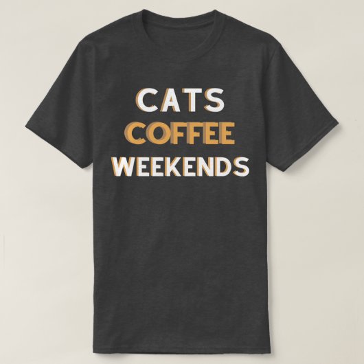 Kat Coffee Weekends T-shirt (Design voorkant)