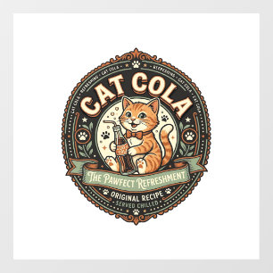 Kat Cola Kat Frisdrank Drank Etiket Kat Vintage V Raamsticker
