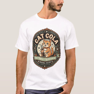 Kat Cola Kat Frisdrank Drank Etiket Kat Vintage V T-shirt