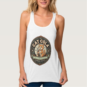 Kat Cola Kat Frisdrank Drank Etiket Kat Vintage V Tanktop