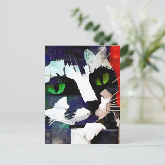 Kat Collage Briefkaart (Staand voorkant)