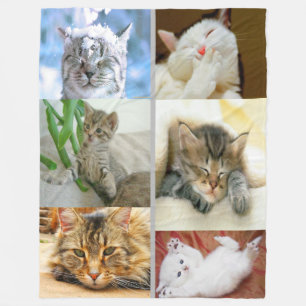 Kat Collage Fleece Blanket Deken