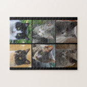 Kat collage kat stemt voor zwarte grijze tabby legpuzzel (Horizontaal)