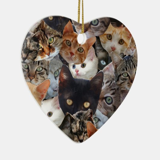 Kat Collage Keramisch Ornament (Rechts)