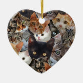 Kat Collage Keramisch Ornament (Voorkant)