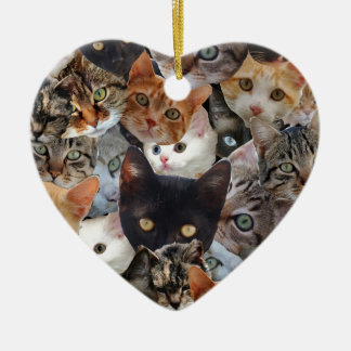 Kat Collage Keramisch Ornament