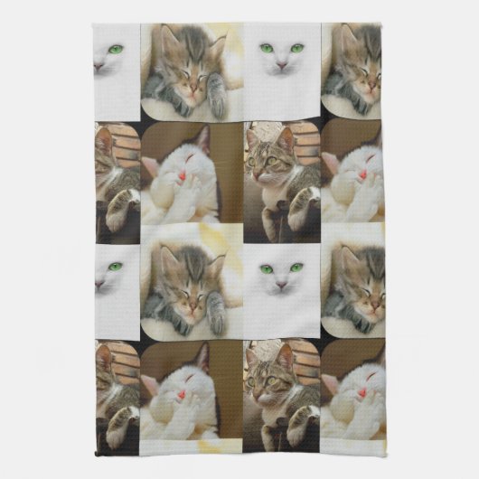 Kat Collage Kitchen Towel Theedoek (Verticaal)