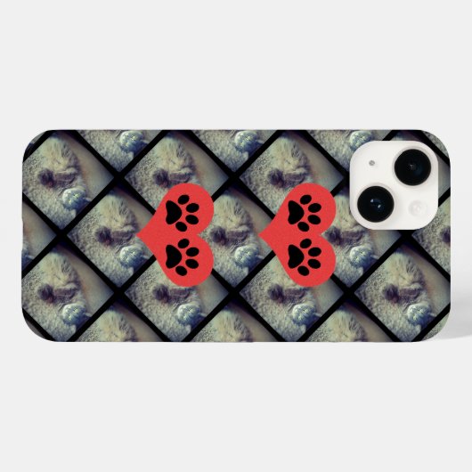 Kat Collage met Pawafdrukken van Shirley Taylor Case-Mate iPhone Case (Achterkant (horizontaal))