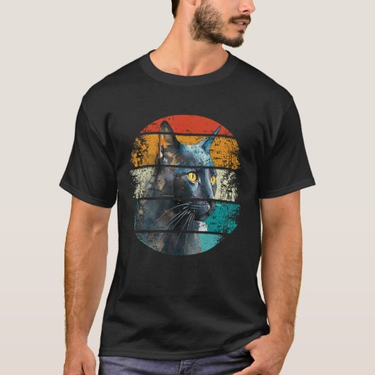 Kat Cool Grafisch Kat Zwarte Kat T-shirt (Voorkant)