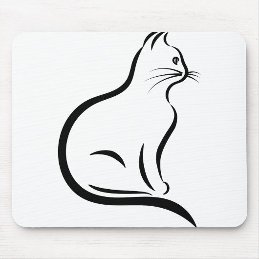 Kat Cool Remeras Helical Helix Line Art Animals Muismat (Voorkant)