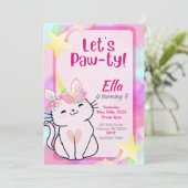 Kat-Corn Birthday Uitnodiging (Staand voorkant)