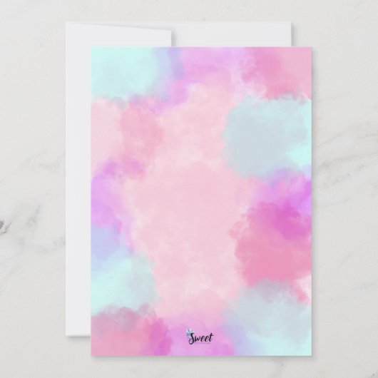 Kat-Corn Birthday Uitnodiging (Achterkant)