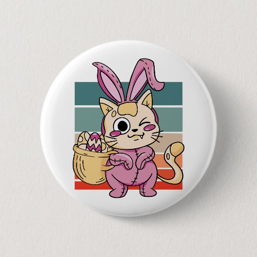 Kat Cosplayer paashaas kostuum eiermand Ronde Button 5,7 Cm (Voorkant)