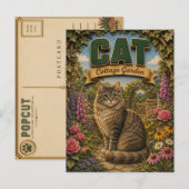 Kat Cottage Garden POPCUT Briefkaart (Voorkant / Achterkant)