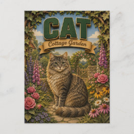 Kat Cottage Garden POPCUT Briefkaart