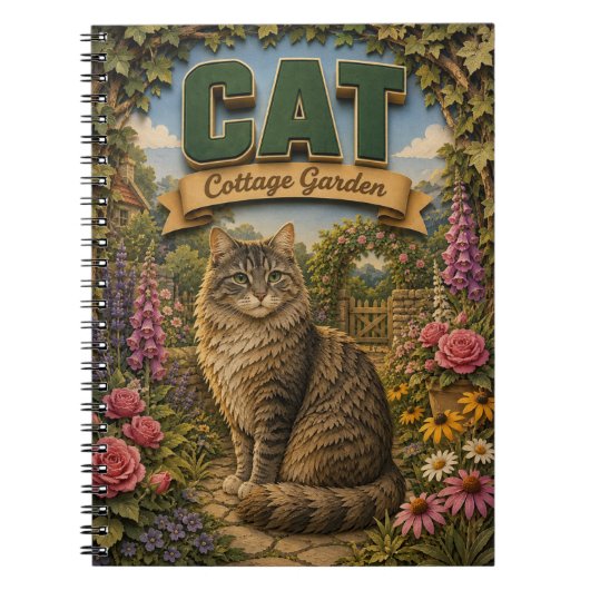 Kat Cottage Tuin POPCUT Notitieboek (Voorkant)