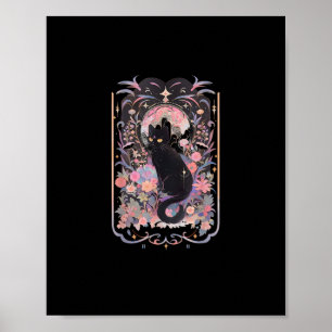 Kat Cottagecore Academie Goblincore Heks Goth Mann Poster