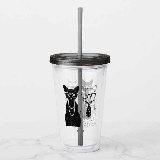 Kat Couple Acryl Drinkbeker (Voorkant)