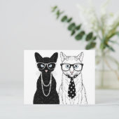 Kat Couple Briefkaart (Staand voorkant)