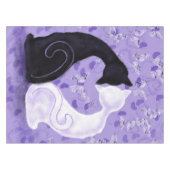 Kat Couple Butterfly Heart Paarse Tablecloth Tafelkleed (Voorkant (Horizontaal))