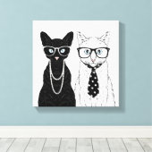 Kat Couple Canvas Afdruk (Insitu (Houten vloer))