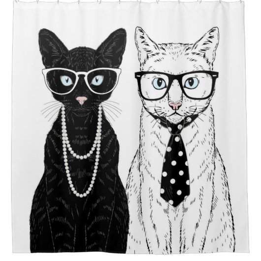 Kat Couple Douchegordijn (Voorkant)