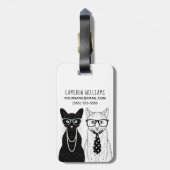 Kat Couple | Jouw namen toevoegen Bagagelabel (Achterkant verticaal)