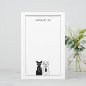 Kat Couple | Jouw namen toevoegen Briefpapier (Staand voorkant)