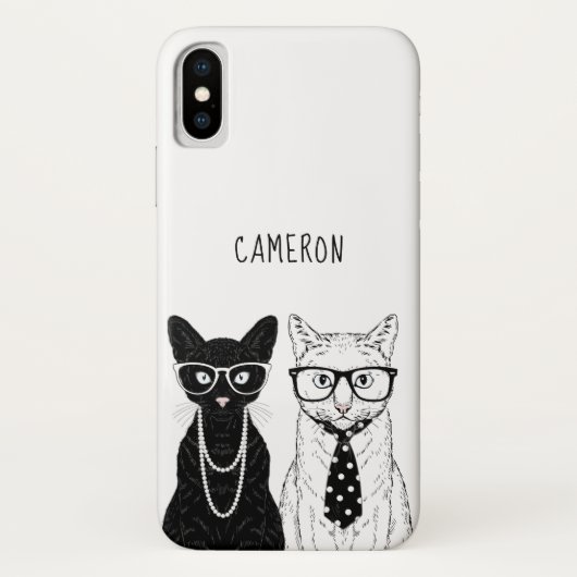 Kat Couple | Jouw namen toevoegen Case-Mate iPhone Case (Achterkant)