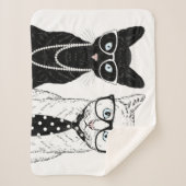 Kat Couple Sherpa Deken (Voorkant)